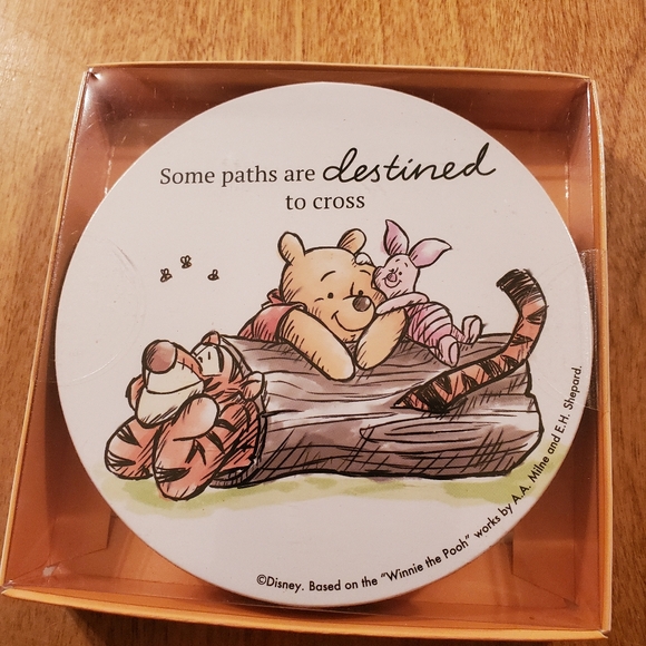 Disney Winnie The Pooh 4 Pack Beverage Coaster Set 4” X4” - Picture 1 of 3